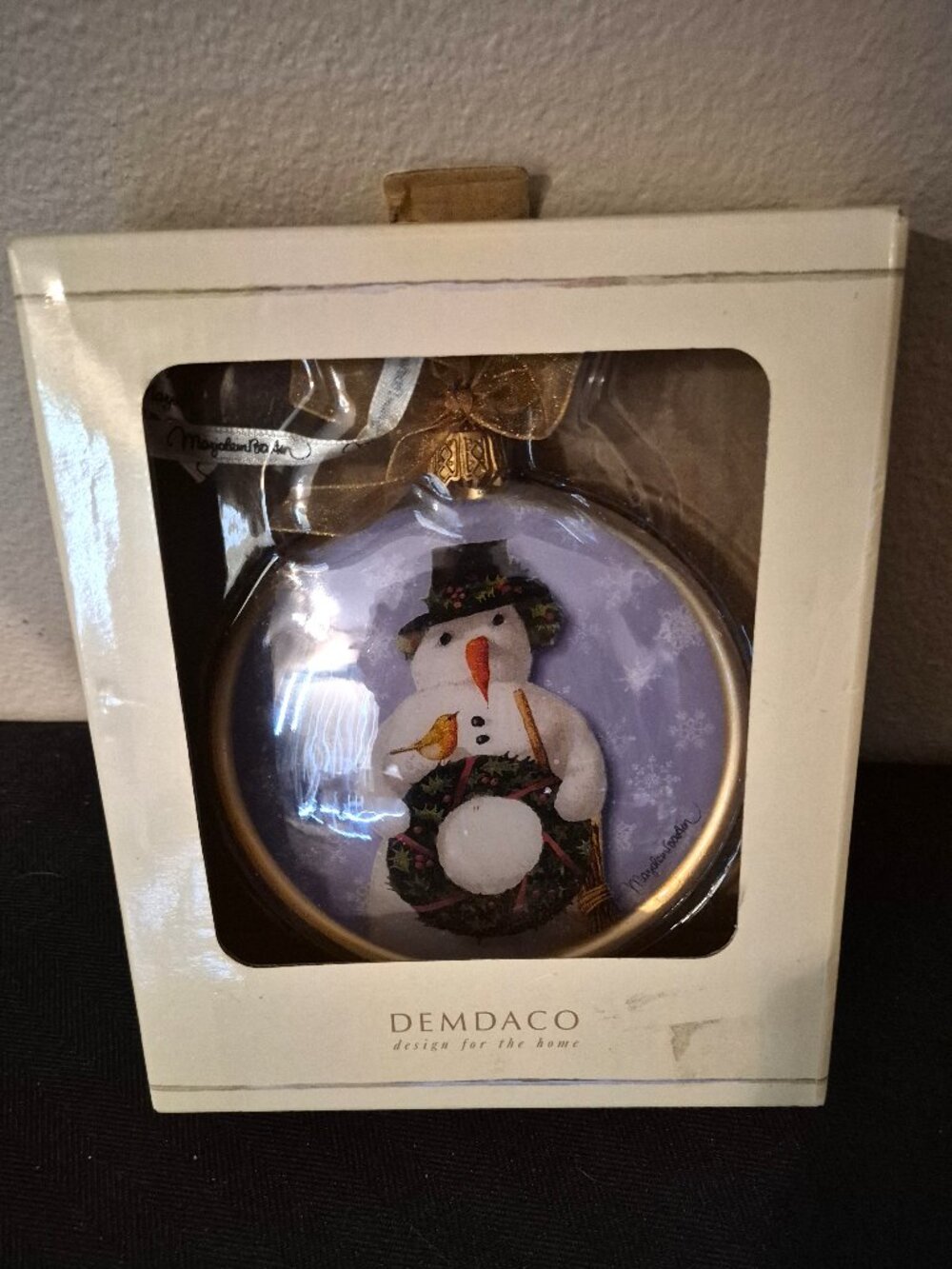 Demdaco Snowman Glass Ornament